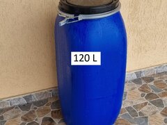 Butoi plastic cu capac si cerc 120 L