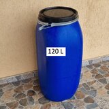 Butoi plastic cu capac si cerc 120 L